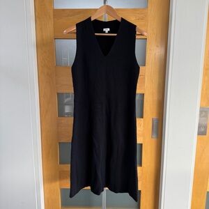 Vince Black V-Neck Midi Dress